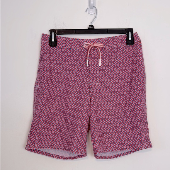 JOHNNIE-O MEN'S KARRATHA BOARD SHORT. Size Medium. Red/Pink Blue Swim Shorts. - Picture 3 of 16